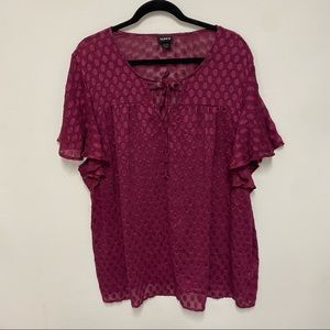 Torrid Polka Dot Tie Neck Blouse 4X